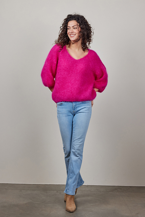 MOHAIR PULLOVER MIRA RASPBERRY PINK 2
