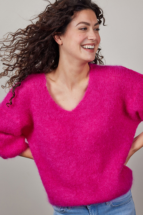 MOHAIR PULLOVER MIRA RASPBERRY PINK 4