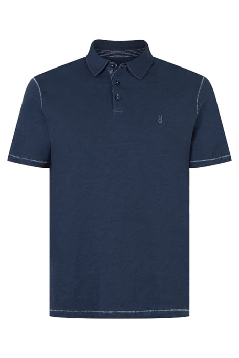 SS SOFT COLLAR COTTON SLUB POLO OILED BLUE 2