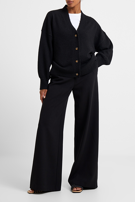 VHARI KNIT V NECK CARDIGAN BLACK 1