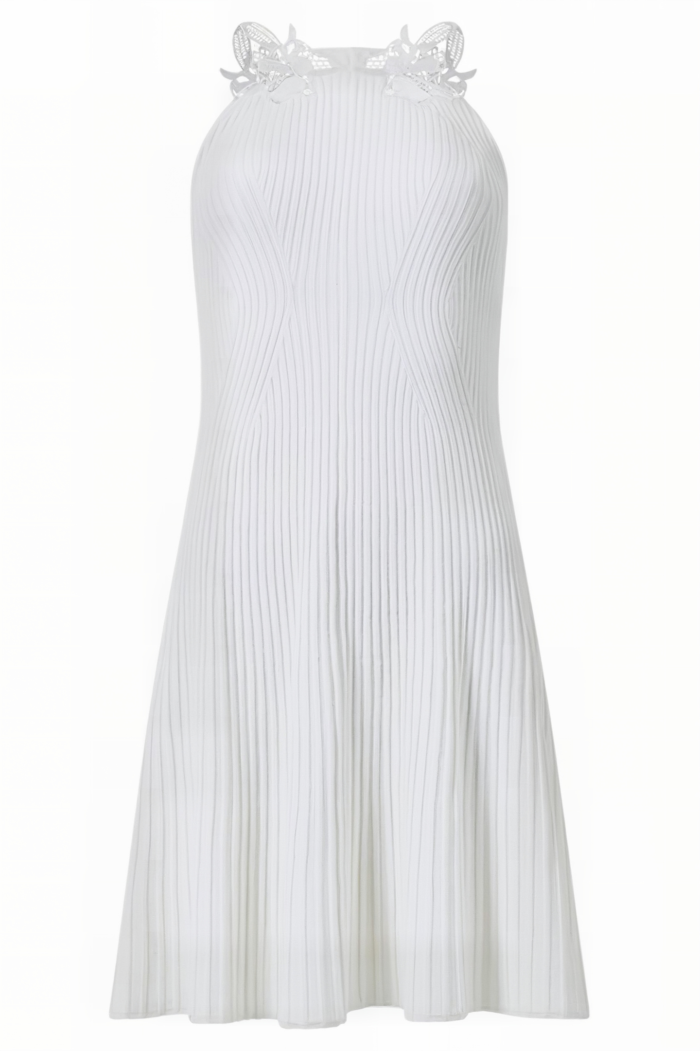 MARI KNIT LACE MIX DRESS WHITE 4