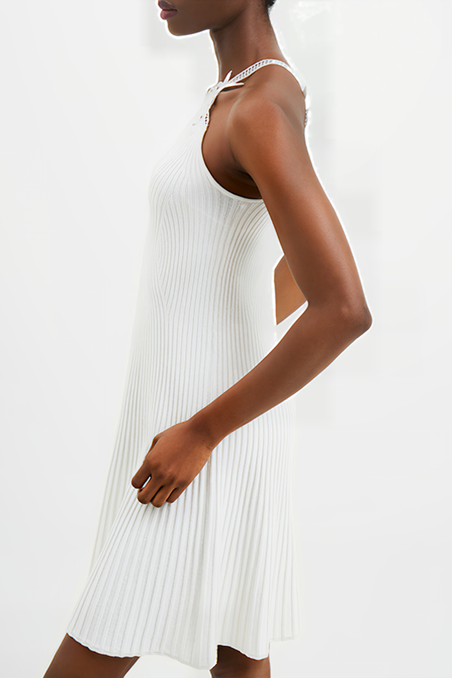 MARI KNIT LACE MIX DRESS WHITE 5