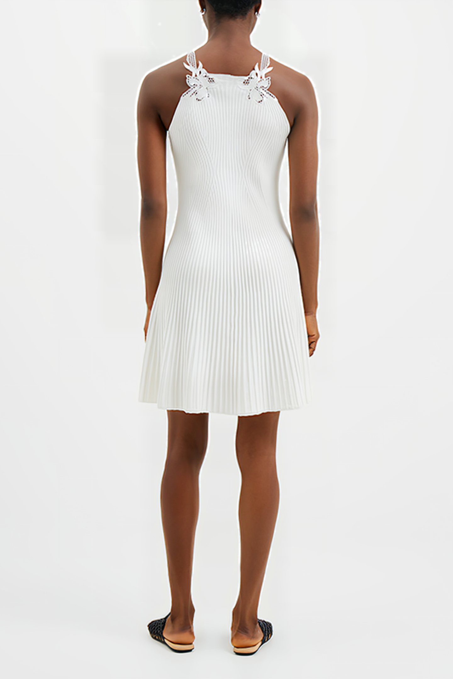 MARI KNIT LACE MIX DRESS WHITE 3