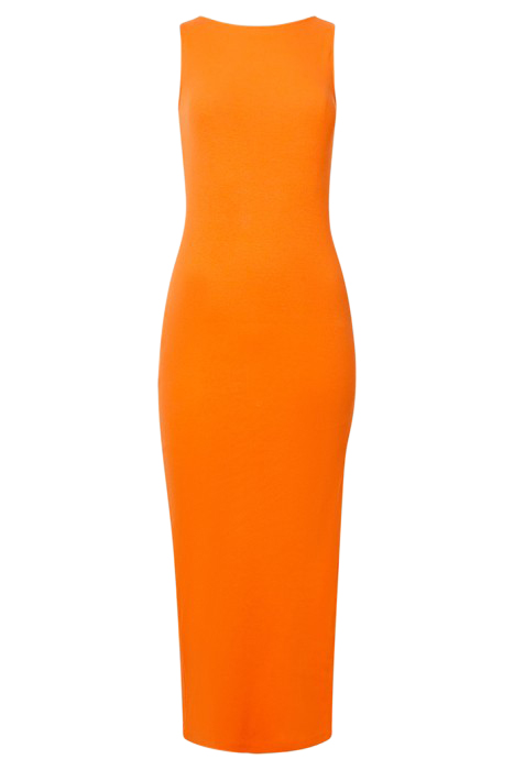 RASSIA COTTON SLACK NECK DRESS ORANGE 4