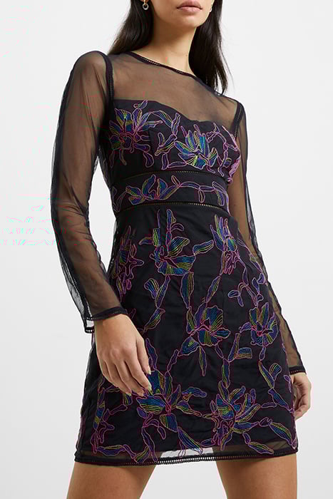 EMILIA EMBROIDERED DRESS BLACK 1