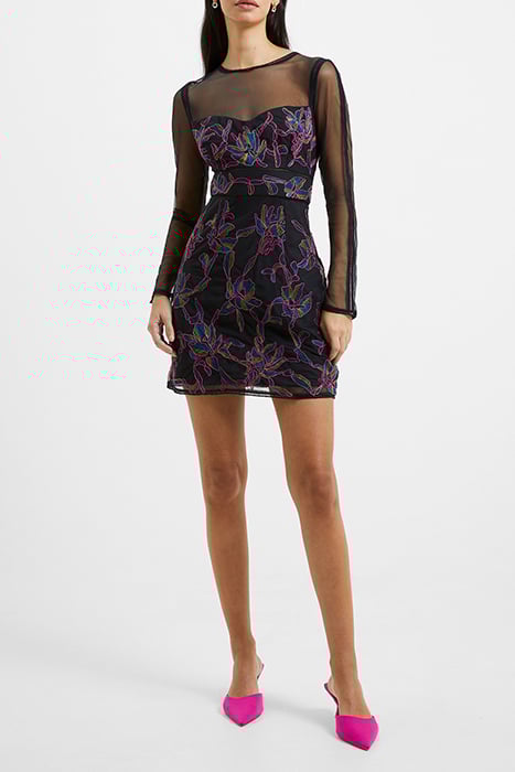 EMILIA EMBROIDERED DRESS BLACK 2