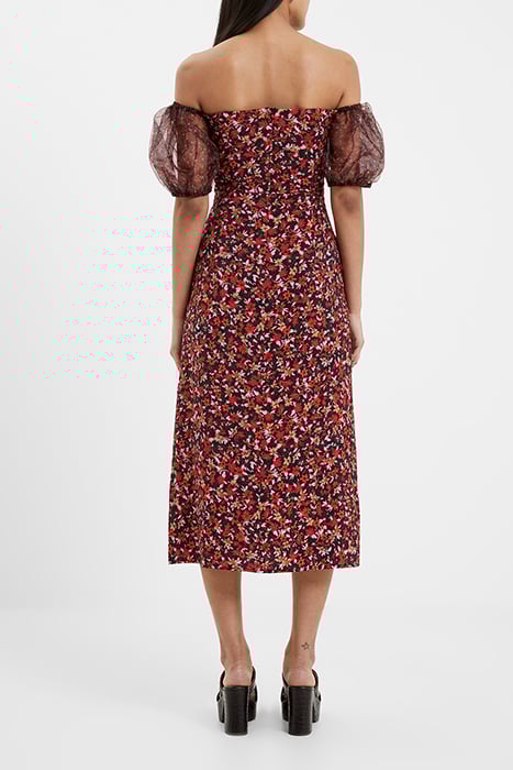 CLARA FLAVIA TEXT PUF SLV DRES BLACK 2