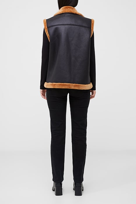 BELEN FAUX FUR GILET BLACK 3