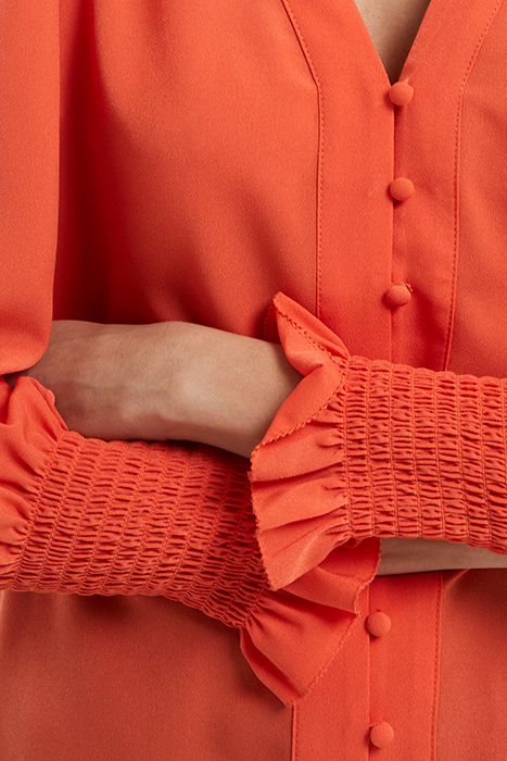 CREPE V NECK BLOUSE RED 4