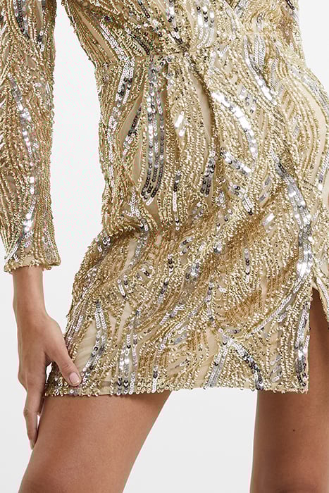 DENIZ EMBELLISHED LS MINI DRES BLACK 4