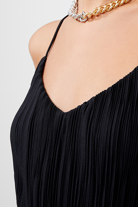 STRAPPY RIBBED JERSEY DRESS BLACK 4