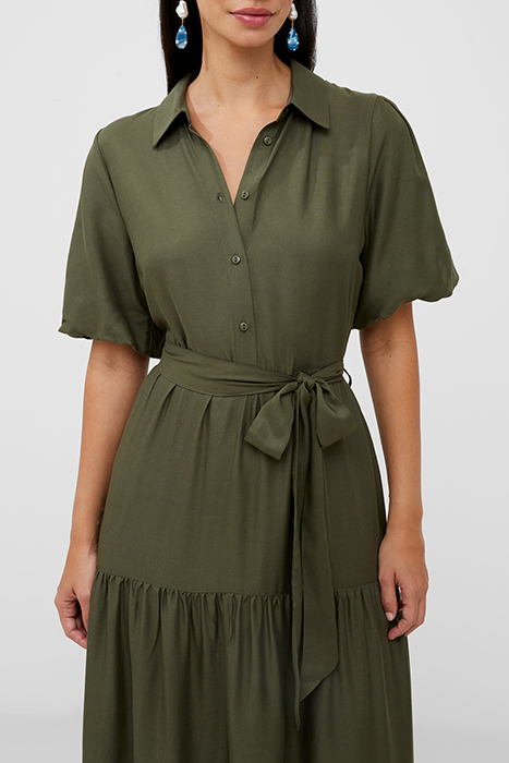 PUFF SLV VISCOSE SHIRT DRESS GREEN 3