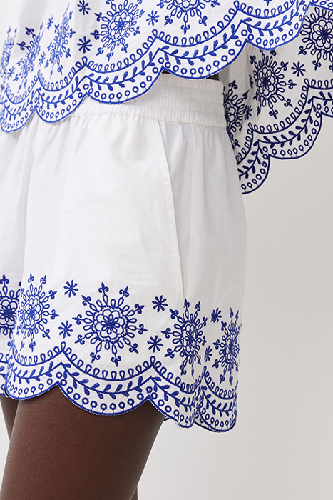 ALISSA COTTON EMBROIDERED SHOR WHITE 6