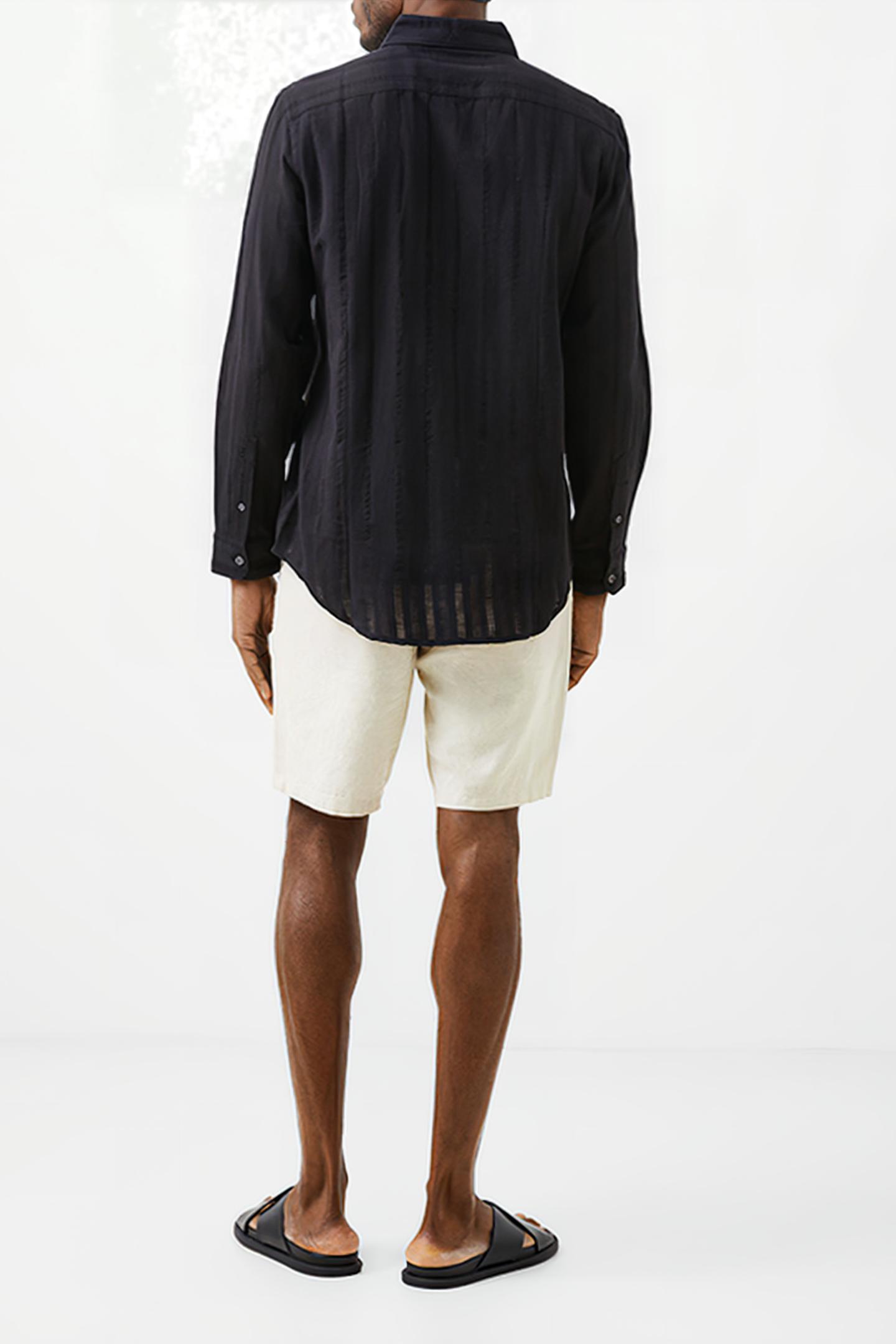 TONAL STRIPE SHIRT BLACK 3