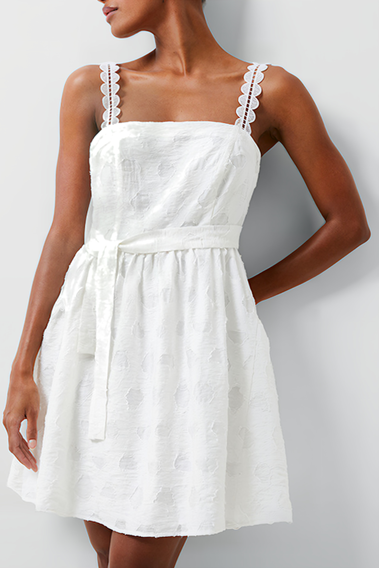 FREYA ORGANZA BURNOUT DRESS WHITE 1