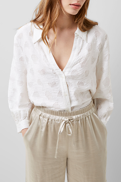 FREYA JACQUARD SHIRT WHITE by French Connection
