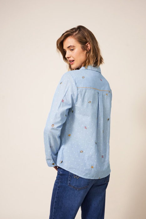 MAPLE EMBROIDERED SHIRT BLUE 2