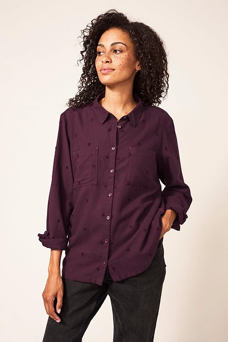 EMILIA  COTTON SHIRT PLUM 1