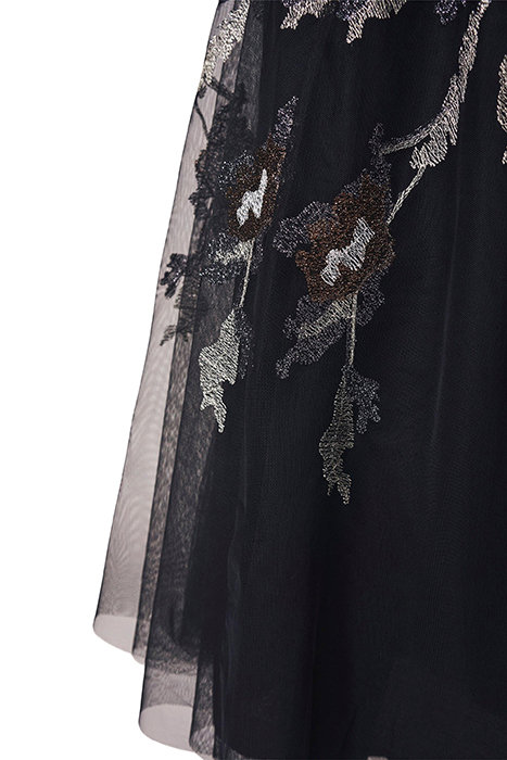 EMBROIDERED MESH SKIRT BLACK 3