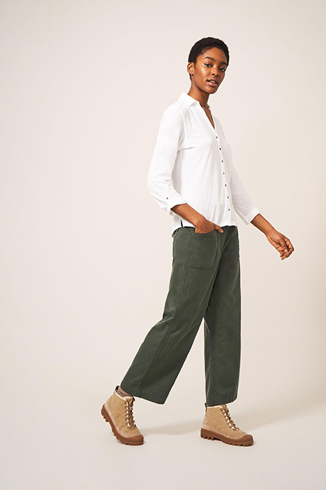 HARPER WIDE LEG TROUSER DARK GREEN 3