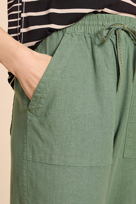 ELLE LINEN BLEND TROUSER MID GREEN 4