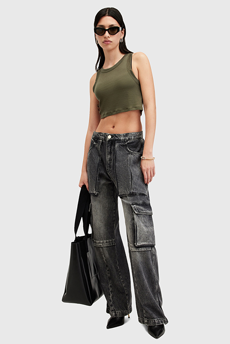 RINA CROPPED TANK TARMAC GREEN 5