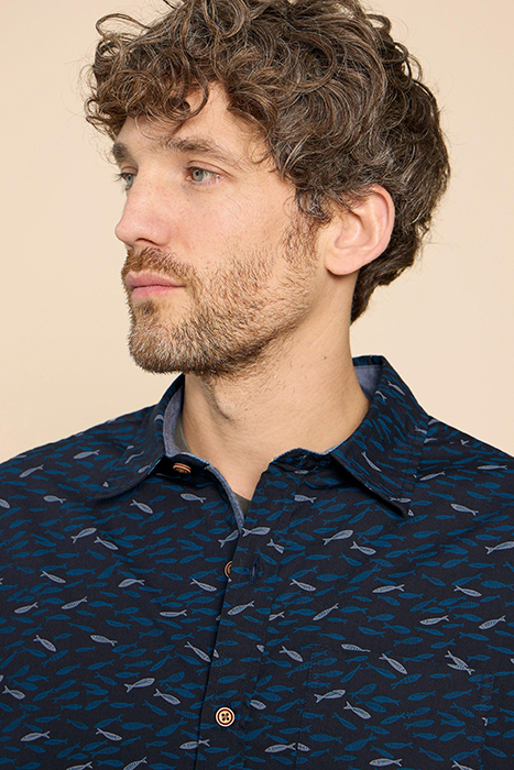 SHOAL PRINTED SHIRT NAVY PRINTED 4