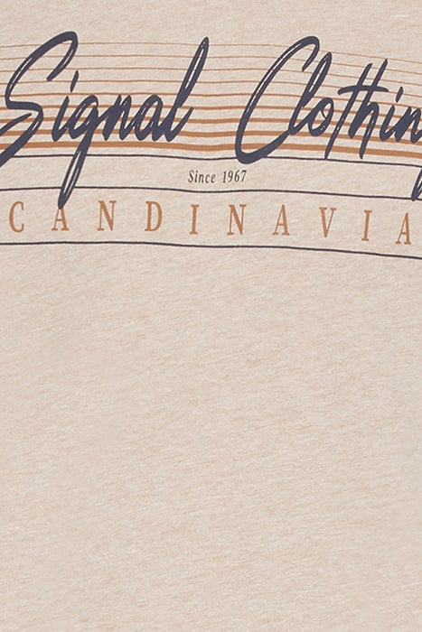 LIAMSI FRONT PRINT TEE+ SAVANNA SAND MELANGE 7