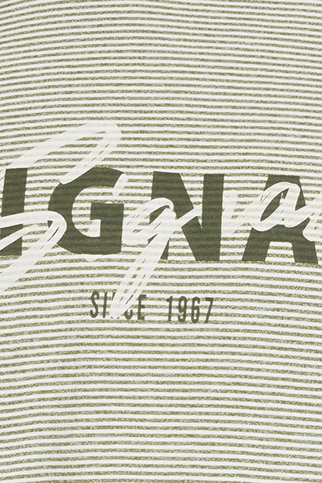 LUKESI PRINT STRIPE TEE OLIVE GARDEN 7