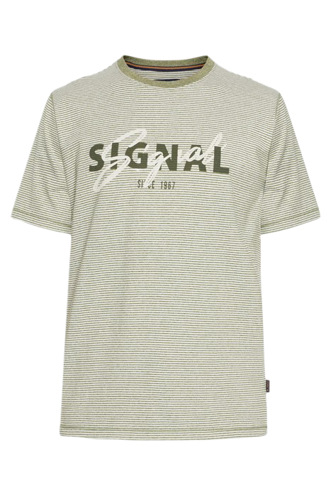 LUKESI PRINT STRIPE TEE OLIVE GARDEN 4