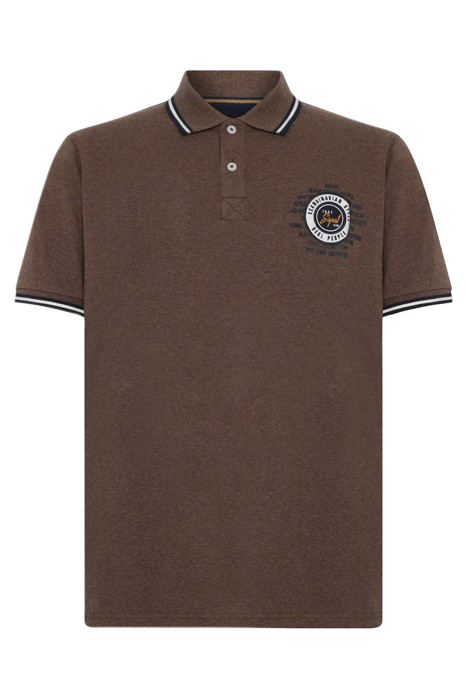 LUCASSI BADGE POLO CHOCOLAT BROWN MELANGE 4
