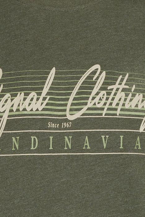 LIAMSI FRONT PRINT TEE+ FULL GREEN MELANGE 7