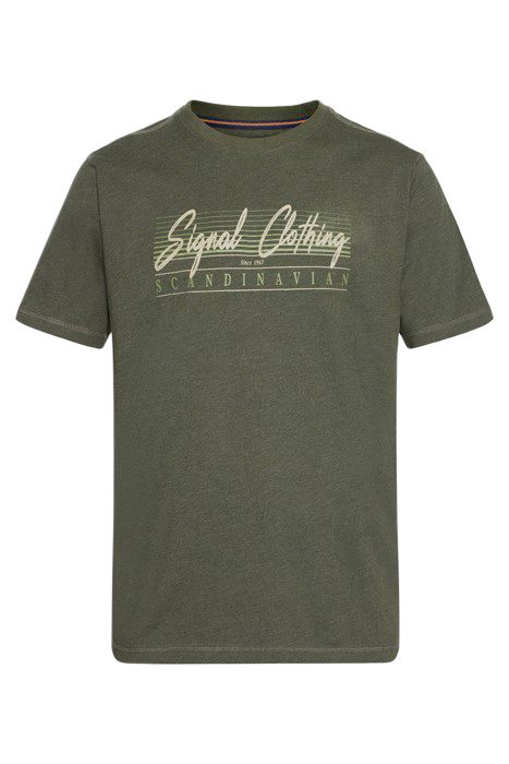 LIAMSI FRONT PRINT TEE+ FULL GREEN MELANGE 4