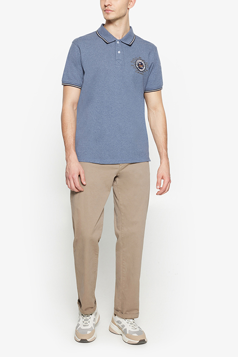 LUCASSI BADGE POLO BLUE AUTUMN MELANGE 3