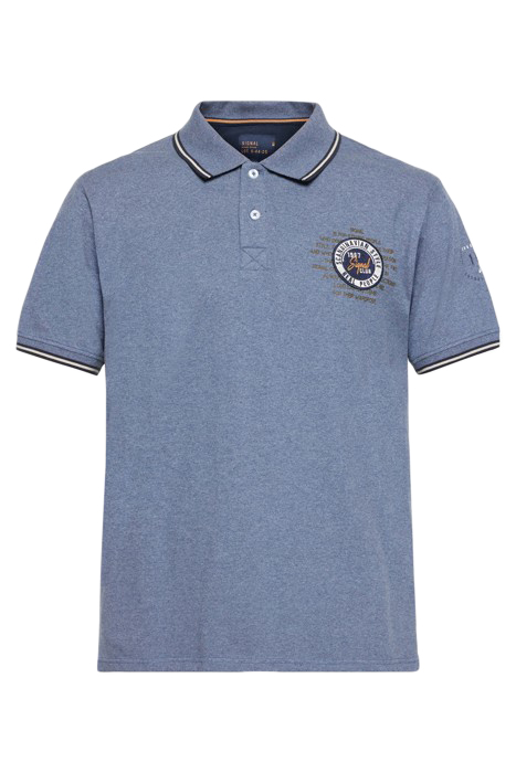 LUCASSI BADGE POLO BLUE AUTUMN MELANGE 4
