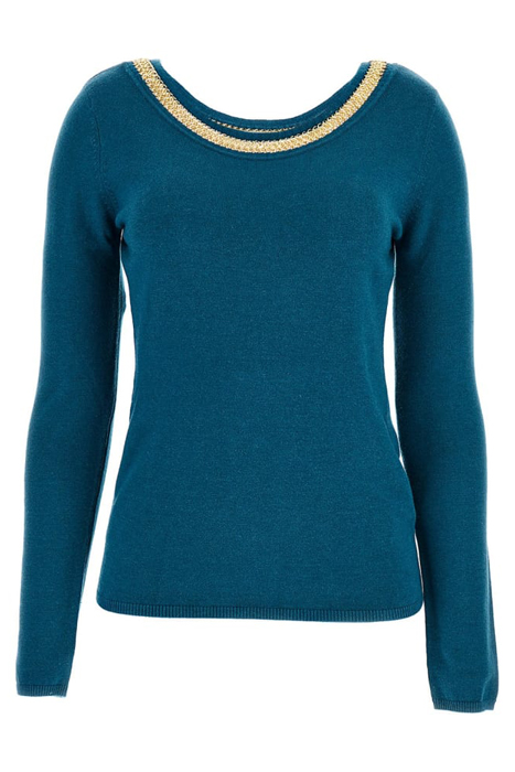 JULIA BOAT NECK CHAI BLUE SWEATER OPAL 4