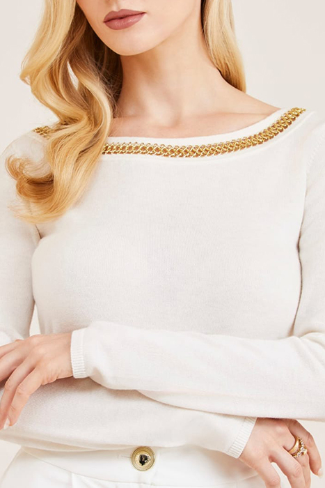 JULIA BOAT NECK CHAI PALE SWEATER PEARL 5