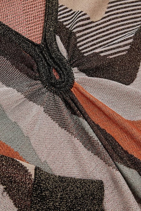 SCARLETT BAT SLEEVE HIGHLOW ALL OVER KNITTED SWEATER JACQ 9