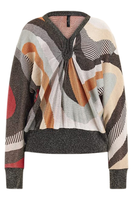 SCARLETT BAT SLEEVE HIGHLOW ALL OVER KNITTED SWEATER JACQ 4