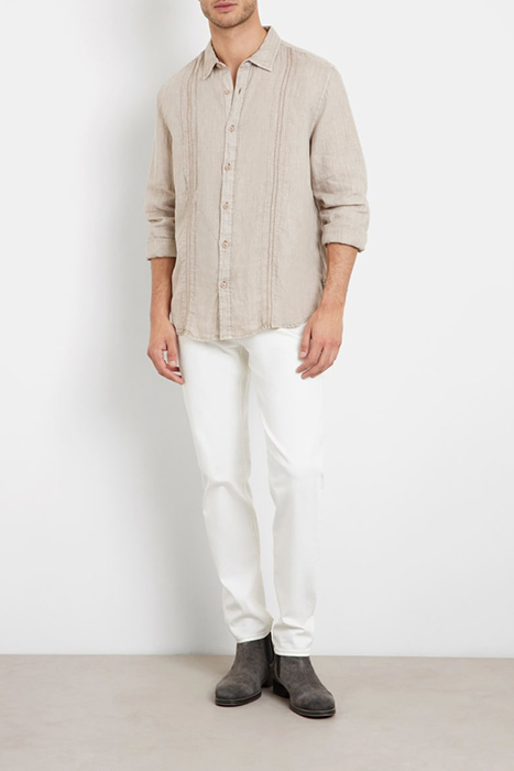 LS ISLAND LINEN EMBRO SHIRT NEUTRAL SAND MULTI 3