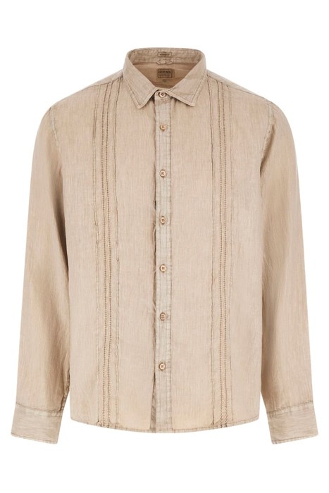 LS ISLAND LINEN EMBRO SHIRT NEUTRAL SAND MULTI 4
