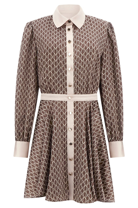 NEW MONOGRAM FLARED GENERAL BROWN BUFFY DRESS SHIRT 4