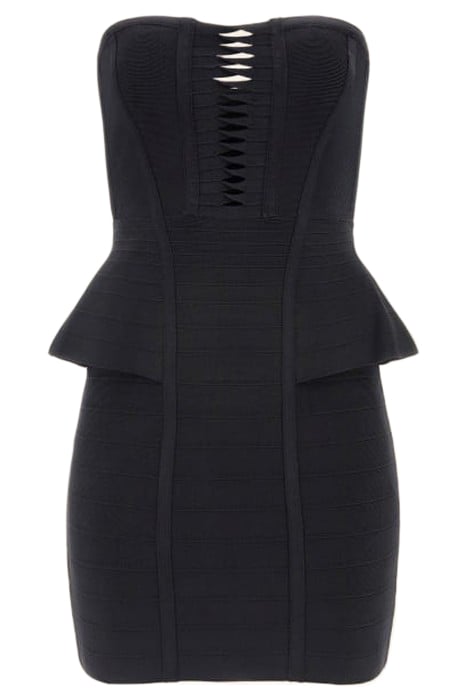 STRAPLESS ELENA BAND JET BLACK MINI DRESS 4