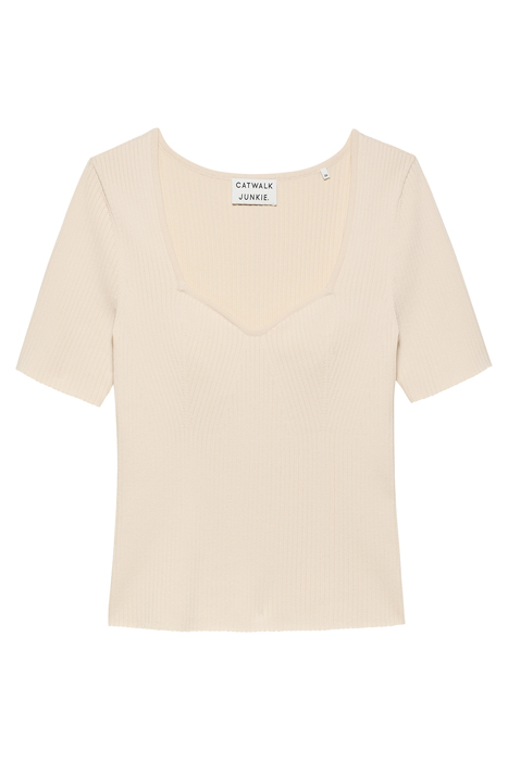 STRUCTURED RIB KNIT TOP WHISPER WHITE 4