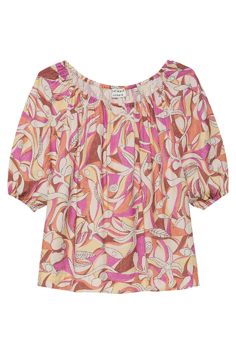 OFF-SHOULDER PUFF SLEEVE TOP COPPER 3