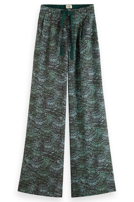 ELENI - HIGH RISE WIDE LEG PYJAMA PANTS FEATHER BOTTLE GREEN 4