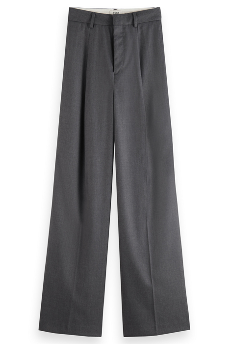 ROSE - PLEATED HIGH RISE WIDE LEG PANTS CHARCOAL MELANGE 4