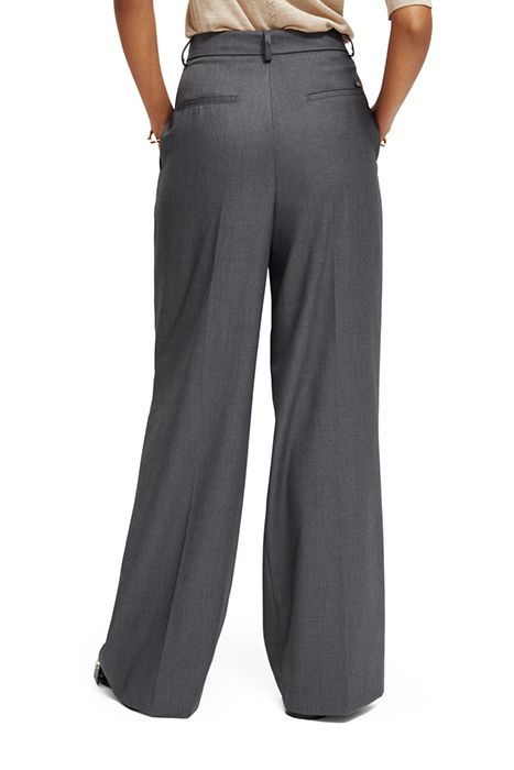 ROSE - PLEATED HIGH RISE WIDE LEG PANTS CHARCOAL MELANGE 2