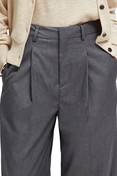 ROSE - PLEATED HIGH RISE WIDE LEG PANTS CHARCOAL MELANGE 7