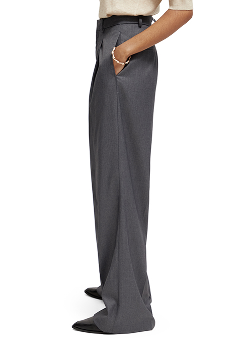 ROSE - PLEATED HIGH RISE WIDE LEG PANTS CHARCOAL MELANGE 6